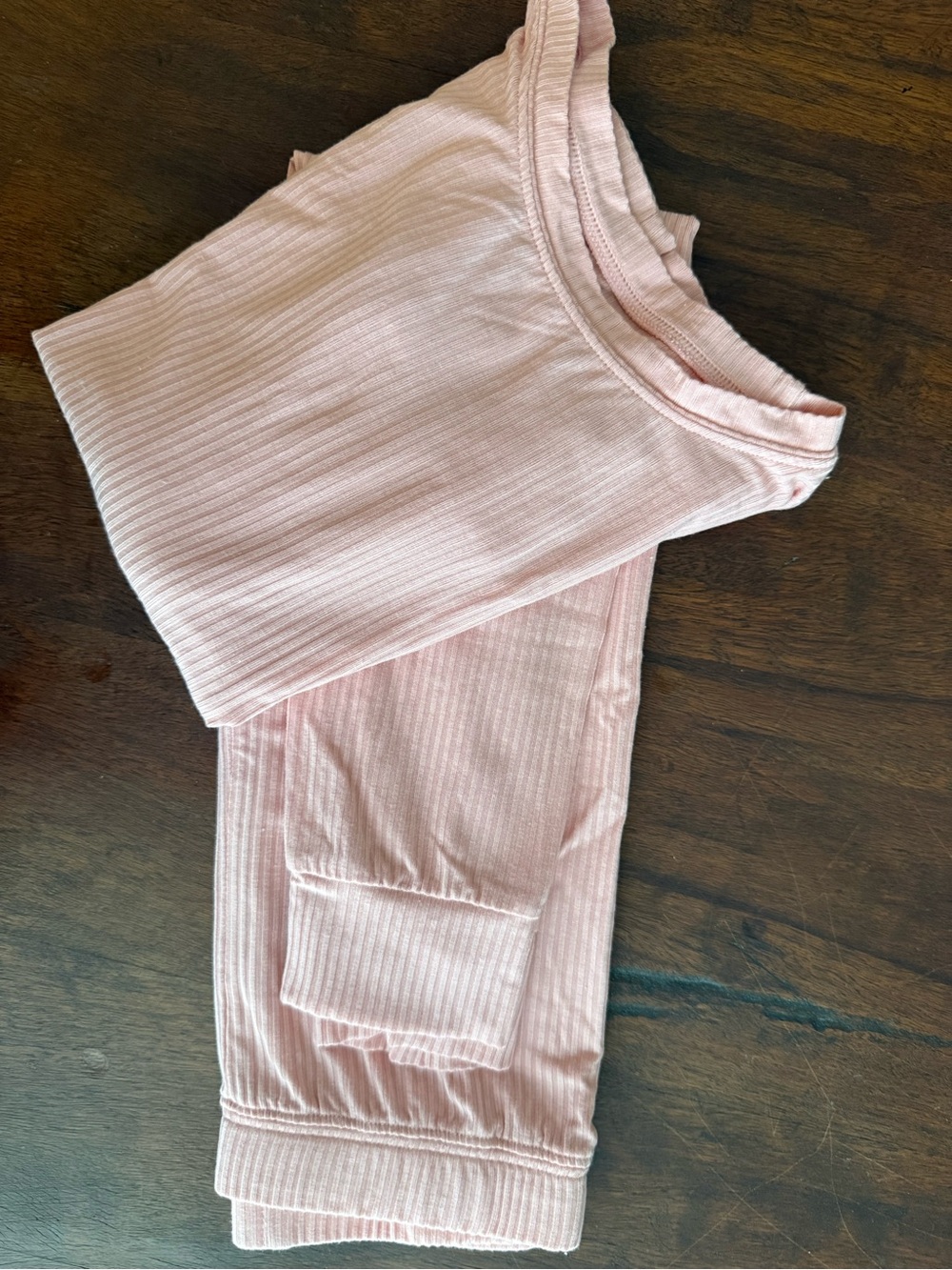 Little Sleepies Pink Ribbed Pajama Set 4T